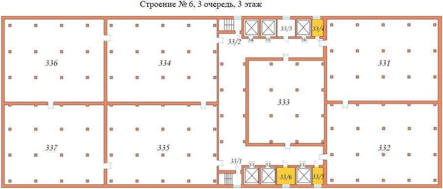 Поэтажный план строений холодильно-складского комплекса ОАО «Мосхладокомбинат №14», ул. Рябиновая, дом 47, Строение №6, очередь 3