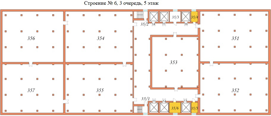 Поэтажный план строений холодильно-складского комплекса ОАО «Мосхладокомбинат №14», ул. Рябиновая, дом 47, Строение №6, очередь 3